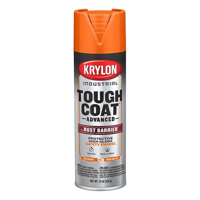 Krylon Industrial Tough Coat Advanced Spray Paint with Rust Barrier Technology, High Gloss, Safety Orange, 15 oz.