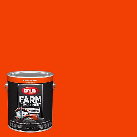 Krylon Farm & Implement Brush On-Paint, High Gloss, New Kubota Orange, 1 Gallon