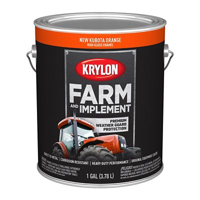 Image showing  1 gal. New Kubota Orange Farm & Implement Brush-On Paint, High Gloss