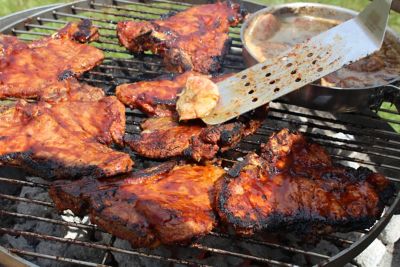 Image showing  Open Fire Charcoal Kettle Grill, 484 sq. in., Green