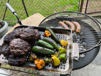 Image showing 8 th Mr. Outdoors Cookout Open Fire Charcoal Kettle Grill, 484 sq. in., Green