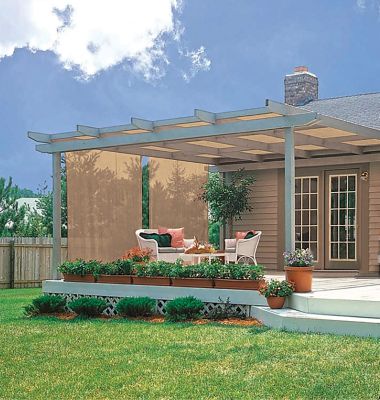 Image showing  6 ft. x 20 ft. Sun Shade Fabric, Saddle Tan