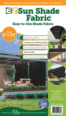 Image showing  Sun Shade Fabric, 6 X 20 ft., Black