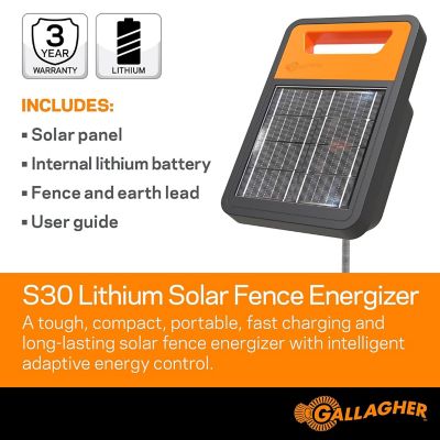 Image showing  0.3-Joule S30 Lithium Solar-Powered Electric Fence Charger