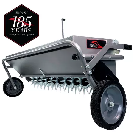 Brinly Tow-Behind 40 in Combination Aerator Spreader with 3D Galvanized Steel Teeth Mower Attachments