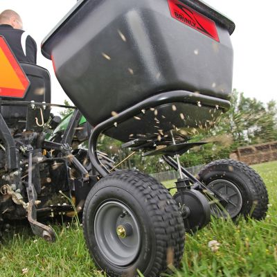 Image showing 7 th Brinly Tow-Behind 3.5 cu. ft. Spreader for Lawn Tractors and Zero-Turn Mowers, 175 lb. Capacity