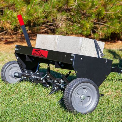 Image showing  Tow-Behind 42 in. Plug Aerator with Easy-Store Handle for Lawn Tractors and Zero-Turn Mowers