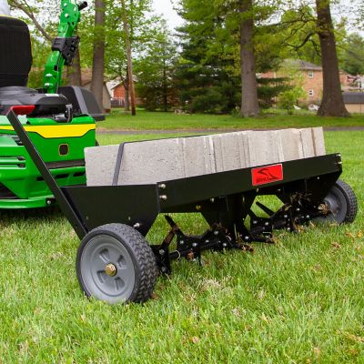 Image showing 9 th Brinly Tow-Behind 48 in. Plug Aerator for Lawn Tractors and Zero-Turn Mowers