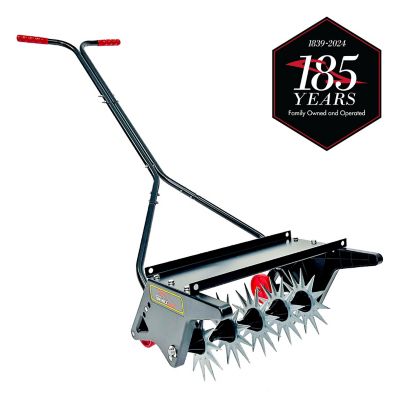 Brinly 18 in.Push Spike Aerator with 3D Galvanized Steel Tines