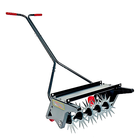 Brinly 18 in.Push Spike Aerator with 3D Galvanized Steel Tines