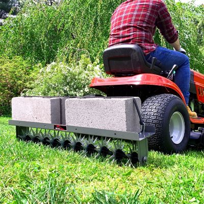 Image showing 5 th Brinly Tow-Behind 40 in. Tow Spike Aerator with 3-D Galvanized Steel Tines