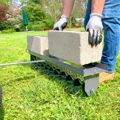 Image showing 6 th Brinly Tow-Behind 40 in. Tow Spike Aerator with 3-D Galvanized Steel Tines