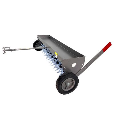 Image showing  Tow-Behind 40 in. Tow Spike Aerator with Transport Wheels and 3-D Galvanized Steel Tines