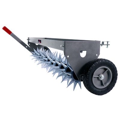 Image showing  Tow-Behind 40 in. Tow Spike Aerator with Transport Wheels and 3-D Galvanized Steel Tines