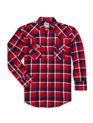 Ely Cattleman Men's Unlined Flannel Long-Sleeve Shirt