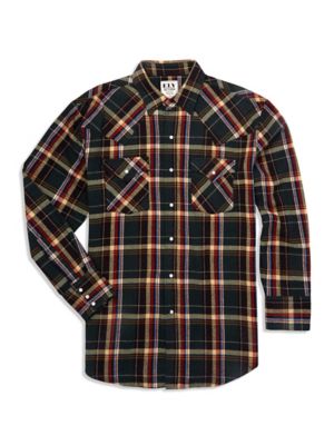 Ely Cattleman Men's Brawny Flannel Long-Sleeve Shirt