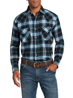 Ely Cattleman Men's Long -Sleeve Brawny Flannel Shirt