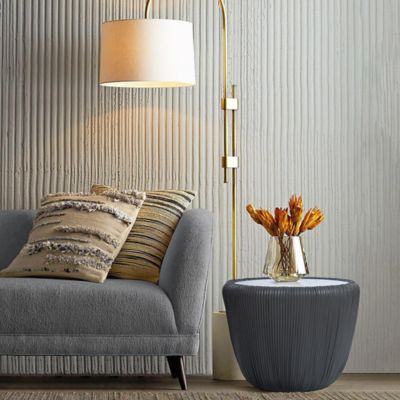 Image showing  15.8 in. H Gray Round Side Table