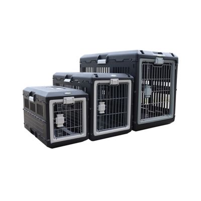 Image showing  Premium Collapsible Pet Carrier and Crate with 360-Degree Ventilation and Hard Plastic Wall Protection, 14 in. H, Small
