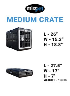 Mirapet 1-Door Premium Collapsible Pet Carrier and Crate with Ventilation and Hard Plastic Wall Protection, Medium, 22 in.