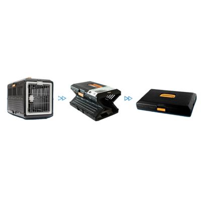 Image showing 9 th Mirapet 1-Door Premium Collapsible Pet Carrier and Crate with Ventilation and Hard Plastic Wall Protection, Medium, 22 in.