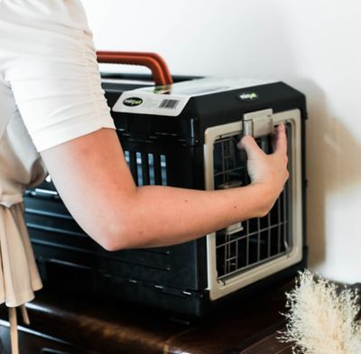 Image showing 6 th Mirapet 1-Door Premium Collapsible Pet Carrier and Crate with Ventilation and Hard Plastic Wall Protection, Large, 28 in.