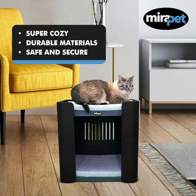 Image showing  Premium, Modern Pet Condo with Durable, Hollow Design, Great Ventilation and Easy Installation - Dark Gray/Black