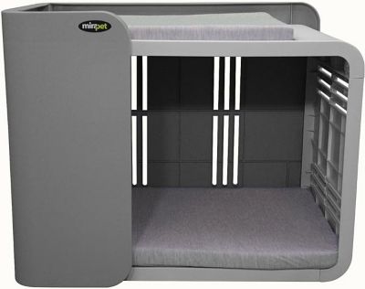 Mirapet Modern Pet Penthouse with Durable, Hollow Design, Great Ventilation and Easy Installation - Lt. Gray/Med Gray