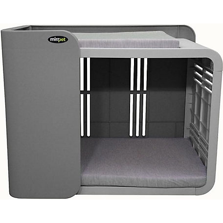 Mirapet Modern Pet Penthouse with Durable, Hollow Design, Great Ventilation and Easy Installation - Lt. Gray/Med Gray