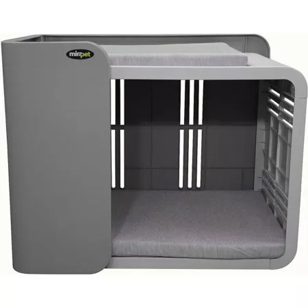 Mirapet Modern Pet Penthouse with Durable Hollow Design Excellent Ventilation and Easy Installation - Light Gray/Medium Gray Cat Square Beds