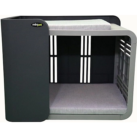 Mirapet Modern Pet Penthouse with Durable, Hollow Design, Great Ventilation and Easy Installation - Med Gray/Dark Gray