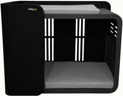 Mirapet Modern Pet Penthouse with Durable, Hollow Design, Great Ventilation and Easy Installation - Dark Gray/Black