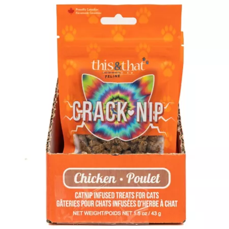 Snack Station Crack-Nip Chicken Dehydrated Cat Treats 1.5 oz 12 Pack Cat Soft & Chewy Treats