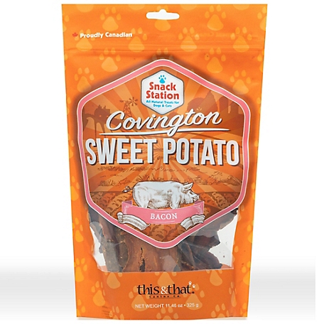 Snack Station Premium Covington Sweet Potato Bacon Flavor Dehydrated Dog Treats, 11.46 oz.