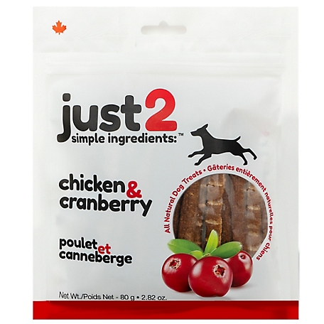 Just2 Chicken and Cranberry Flavor Dehydrated Dog Treats, 2.82 oz.