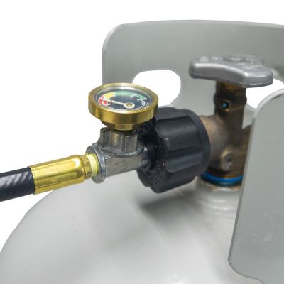 Image showing  8 ft. Propane Hose Assembly with Acme Nut and Propane Gauge