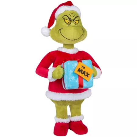 Gemmy Holiday Greeter Grinch with Gift Dr Seuss Christmas Pillows & Blankets