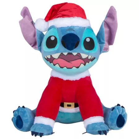 GemmyHoliday Greeter-Stitch in Santa Costume-Disney Christmas Pillows & Blankets