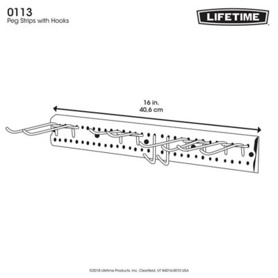 Image showing 9 th Lifetime 16 in. Peg Strips with Hooks for Lifetime Storage Sheds