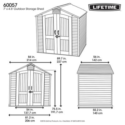 Image showing 9 th Lifetime 7 x 4.5ft. Outdoor Storage Shed