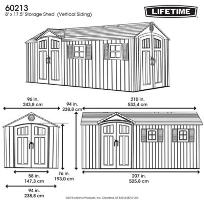 Image showing 9 th Lifetime 17.5 x 8ft. Outdoor Storage Shed