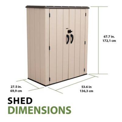 Image showing 6 th Lifetime 27.5 x 53.6in. Vertical Storage Shed, 53 cu. ft.