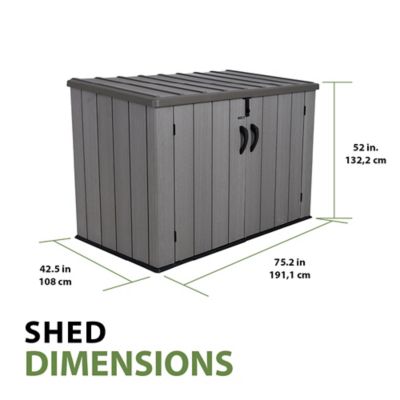 Image showing  75.2 in. x 42.5 in. Horizontal Storage Shed, 75 cu. ft.