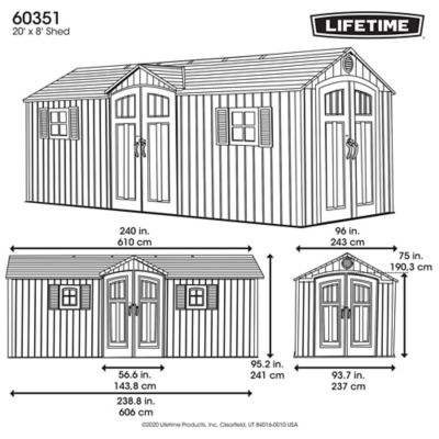 Image showing 9 th Lifetime 20 ft. x 8 ft. Outdoor Storage Shed