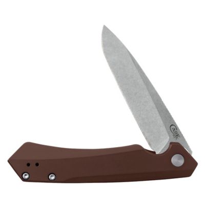 Case Cutlery Anodized Aluminum Kinzua With Spear S35VN Blade, Dark Brown, FI64692