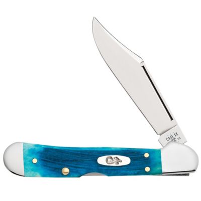 Case Cutlery 2.72 in. Bone Mini Copperlock Knife, Caribbean Blue