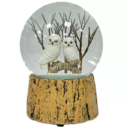 Ashfield & Harkness Snowy Owl Decorative Snow Globe Christmas Kitchen & Tabletop Decor