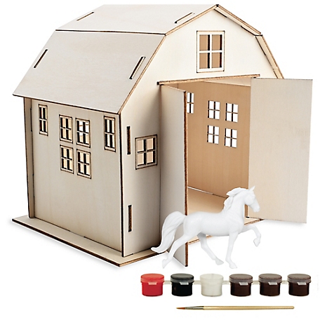 Breyer Horses Stablemates Series - Paint Your Own Barn and Horse