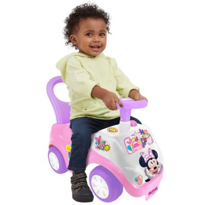 Image showing  Kiddieland Lights 'N' Sounds Ride-On: Minnie Mouse Push Toy Car