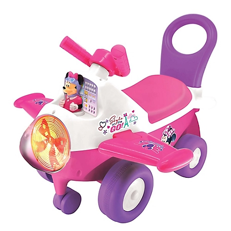 Disney Kiddieland Animated Lights: Minnie Mouse Activity Plane Push Toy Car
